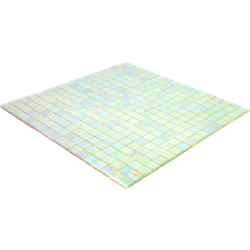 Light Bone White 12x12 Glossy Uniform Square Glass Mosaic Tile (20 pack, 18.69 sq ft/case) - Sample