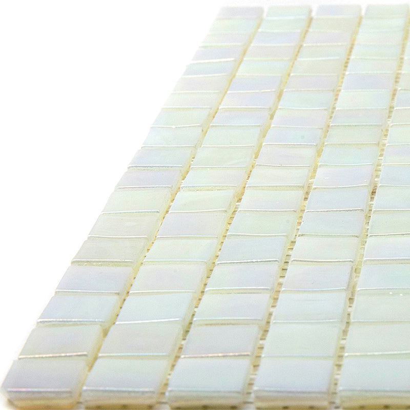 20-pack Skosh 11.6 in. x 11.6 in. Glossy Dark Bone White Glass Mosaic Wall and Floor Tile (18.69 sq. ft./case)
