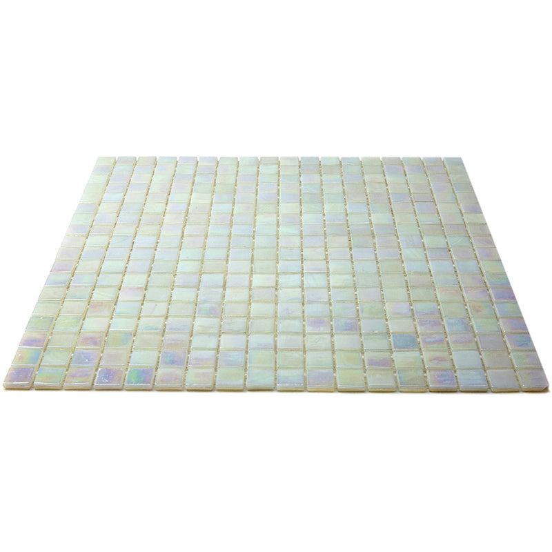 20-pack Skosh 11.6 in. x 11.6 in. Glossy Dark Bone White Glass Mosaic Wall and Floor Tile (18.69 sq. ft./case)