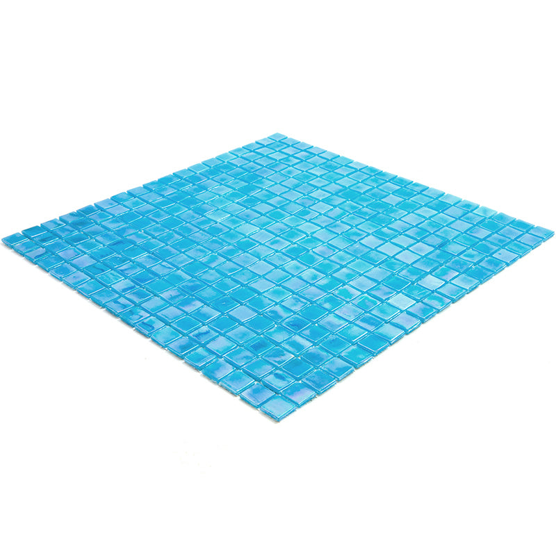 20-pack Skosh 11.6 in. x 11.6 in. Glossy Sea Blue Glass Mosaic Wall and Floor Tile (18.69 sq ft/case)