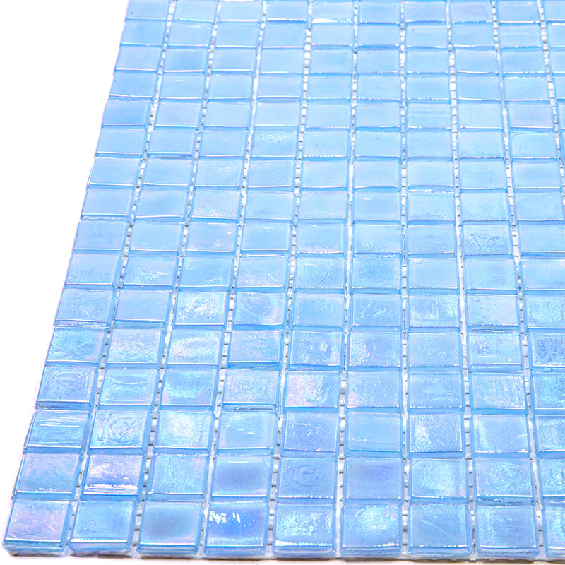 Light Sky Blue 12x12 Glossy Uniform Square Glass Mosaic Tile (20 pack, 18.69 sq ft/case) - Sample