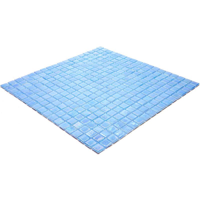 Light Sky Blue 12x12 Glossy Uniform Square Glass Mosaic Tile (20 pack, 18.69 sq ft/case) - Sample