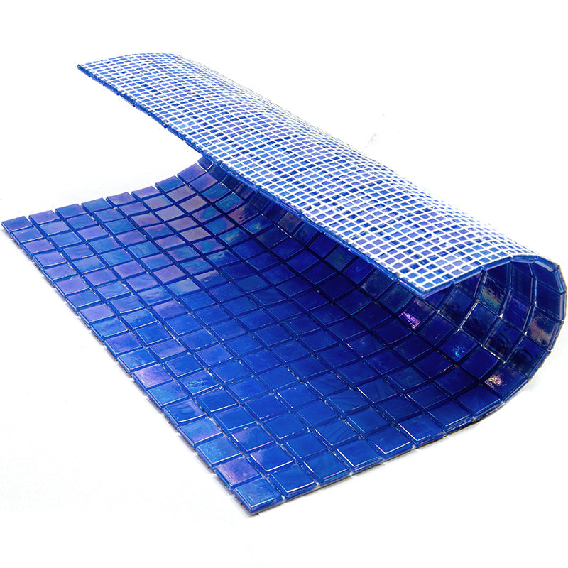 Azure Blue 12x12 Glossy Uniform Square Glass Mosaic Tile (20 pack, 18.69 sq ft/case) - Sample