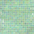 Glossy ultramarine green square glass mosaic tile sheet with small uniform tiles