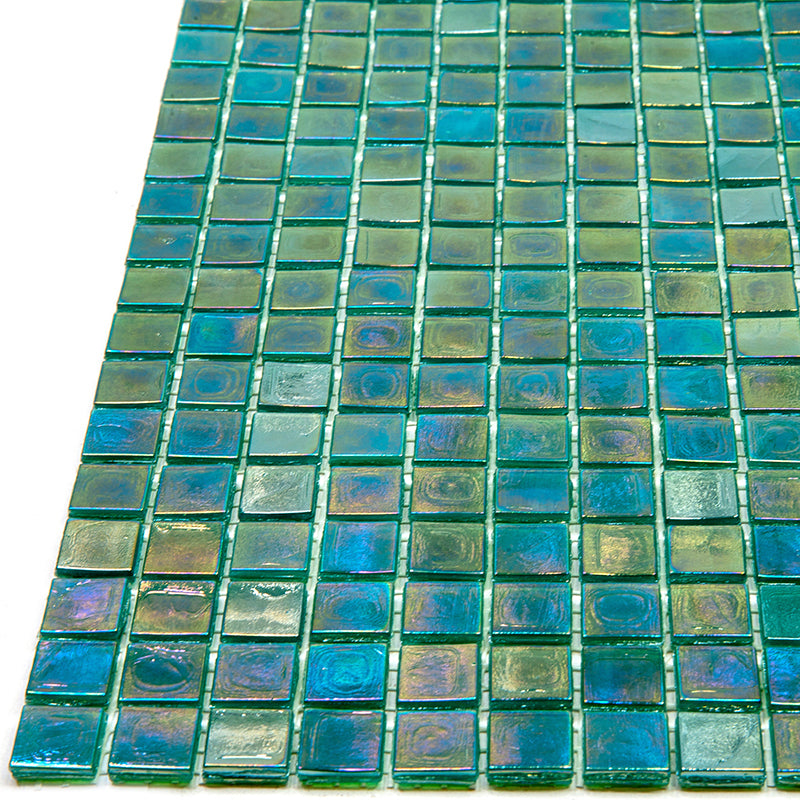 20-pack Skosh 11.6 in. x 11.6 in. Glossy Grenn-Blue Glass Mosaic Wall and Floor Tile (18.69 sq ft/case)