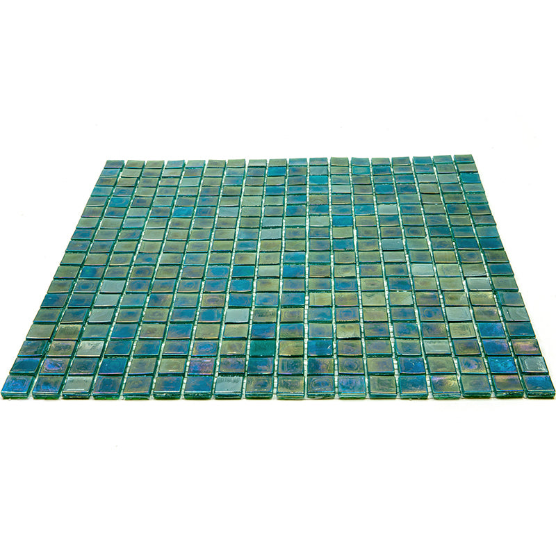 20-pack Skosh 11.6 in. x 11.6 in. Glossy Grenn-Blue Glass Mosaic Wall and Floor Tile (18.69 sq ft/case)