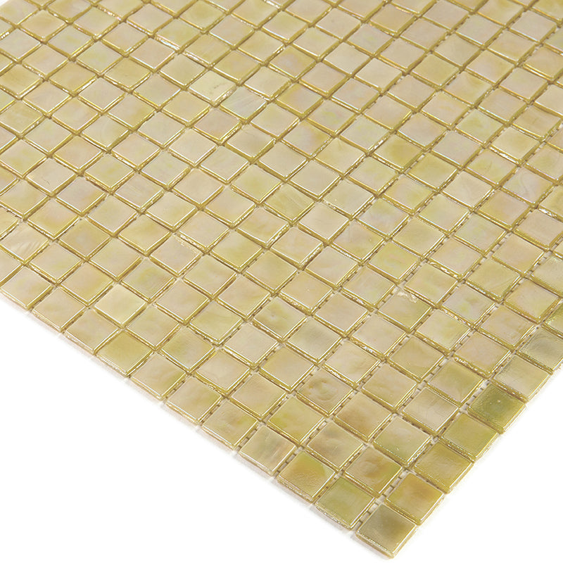 20-pack Skosh 11.6 in. x 11.6 in. Glossy Ecru Beige Glass Mosaic Wall and Floor Tile (18.69 sq ft/case)