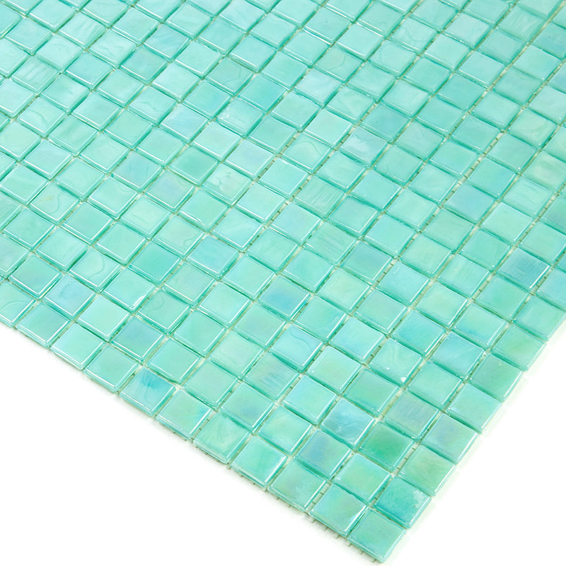 20-pack Skosh 11.6 in. x 11.6 in. Glossy Winter Green Glass Mosaic Wall and Floor Tile (18.69 sq ft/case) - Sample