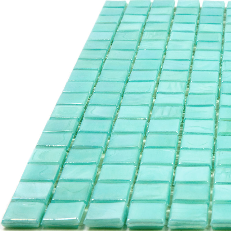 20-pack Skosh 11.6 in. x 11.6 in. Glossy Winter Green Glass Mosaic Wall and Floor Tile (18.69 sq ft/case) - Sample
