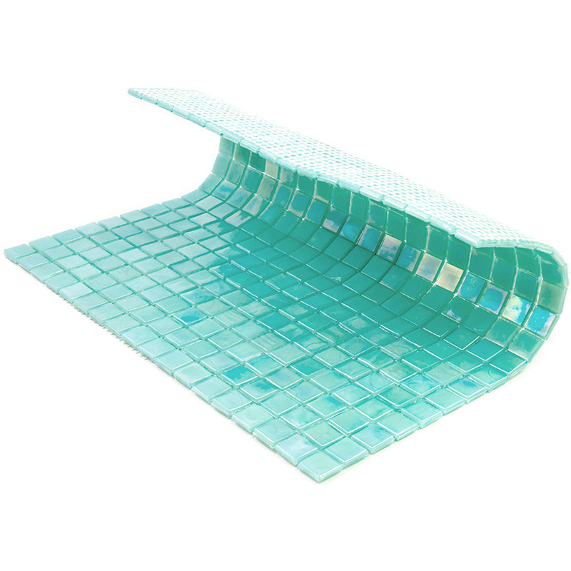 20-pack Skosh 11.6 in. x 11.6 in. Glossy Winter Green Glass Mosaic Wall and Floor Tile (18.69 sq ft/case) - Sample