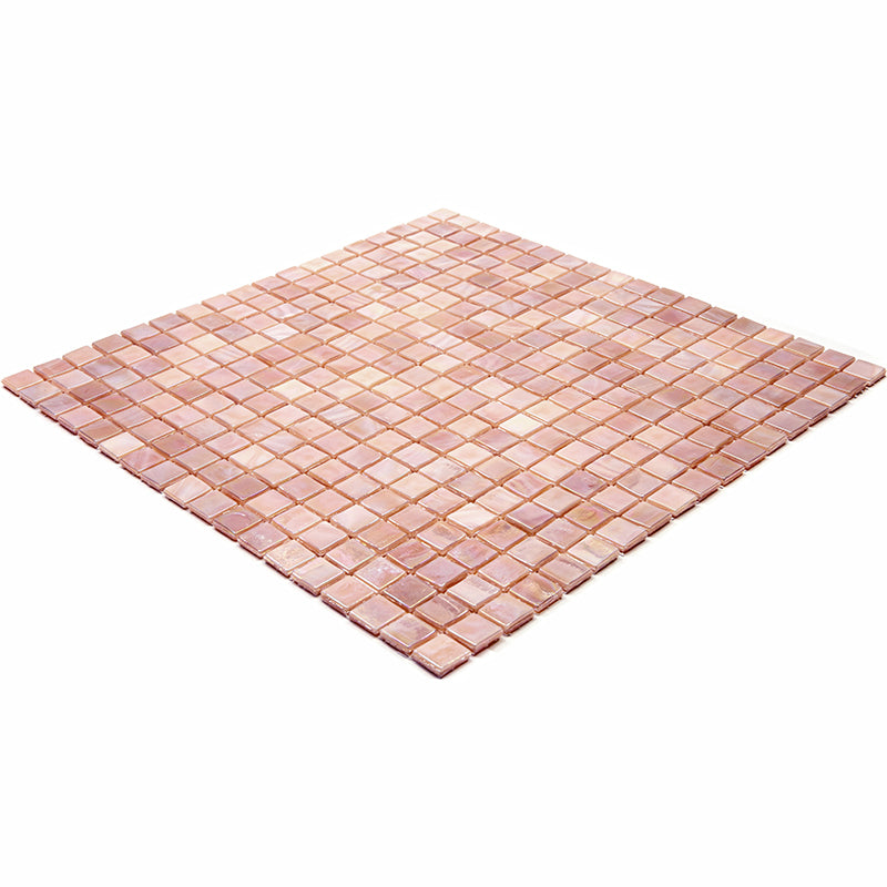 20-pack Skosh 11.6 in. x 11.6 in. Glossy Tuscan Beige Glass Mosaic Wall and Floor Tile (18.69 sq ft/case) - Sample