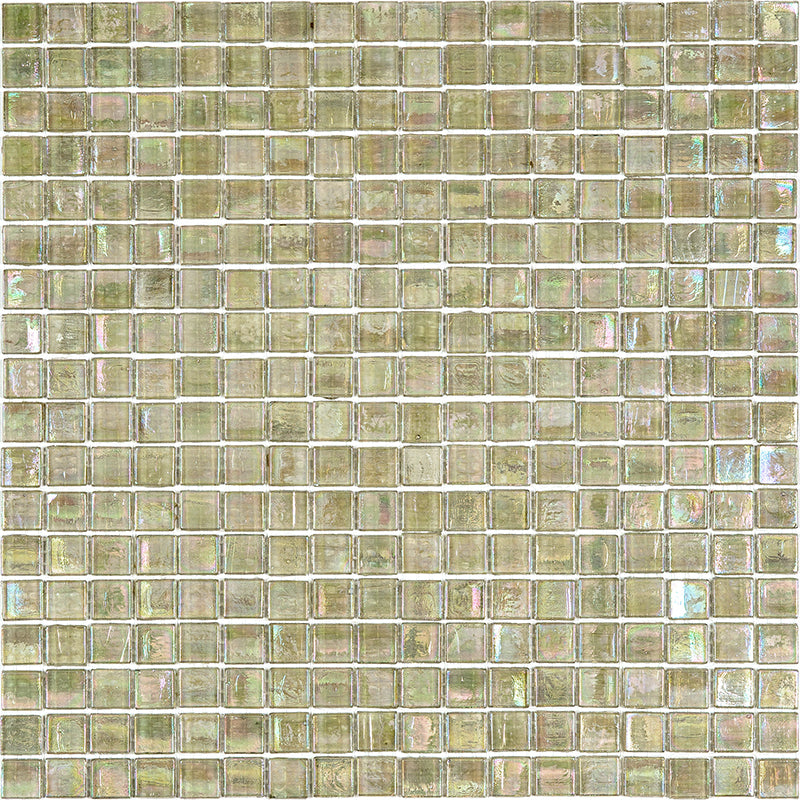 20-pack Skosh 11.6 in. x 11.6 in. Glossy Yellowish Gray Glass Mosaic Wall and Floor Tile (18.69 sq ft/case) - Sample