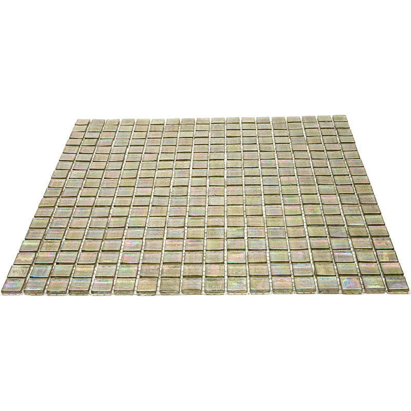 20-pack Skosh 11.6 in. x 11.6 in. Glossy Yellowish Gray Glass Mosaic Wall and Floor Tile (18.69 sq ft/case) - Sample