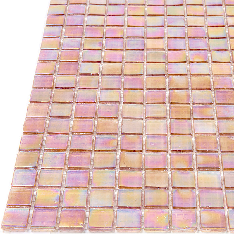 20-pack Skosh 11.6 in. x 11.6 in. Glossy China Pink Glass Mosaic Wall and Floor Tile (18.69 sq ft/case) - Sample