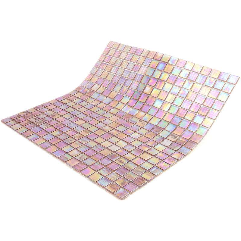 20-pack Skosh 11.6 in. x 11.6 in. Glossy China Pink Glass Mosaic Wall and Floor Tile (18.69 sq ft/case) - Sample