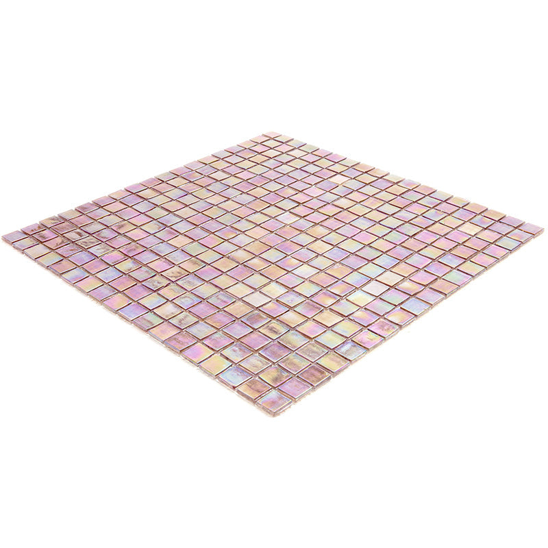20-pack Skosh 11.6 in. x 11.6 in. Glossy China Pink Glass Mosaic Wall and Floor Tile (18.69 sq ft/case) - Sample
