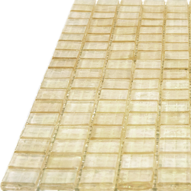 Light Fawn Beige 12x12 Glossy Uniform Square Glass Mosaic Tile (20 pack, 18.69 sq ft/case) - Sample