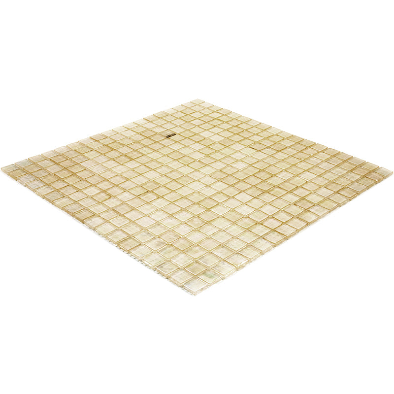 20-pack Skosh 11.6 in. x 11.6 in. Glossy Light Fawn Beige Glass Mosaic Wall and Floor Tile (18.69 sq ft/case)