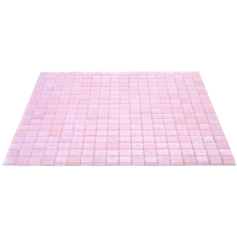 20-pack Skosh 11.6 in. x 11.6 in. Glossy Pale Pink Glass Mosaic Wall and Floor Tile (18.69 sq. ft./case)