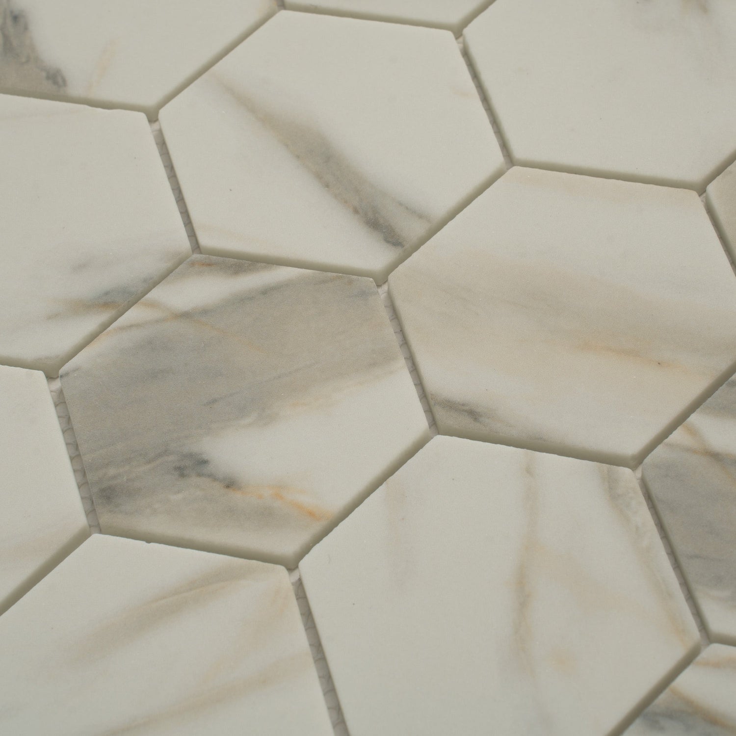 Sample - Beige 10x12 Matte Recycled Glass Hexagon Mosaic tile (10 pack, 8.29 sq ft/case)