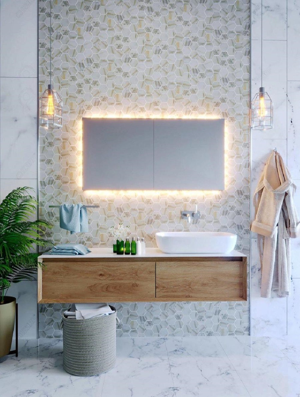 Beige 10x12 Matte Recycled Glass Hexagon Mosaic tile (10 pack, 8.29 sq ft/case)