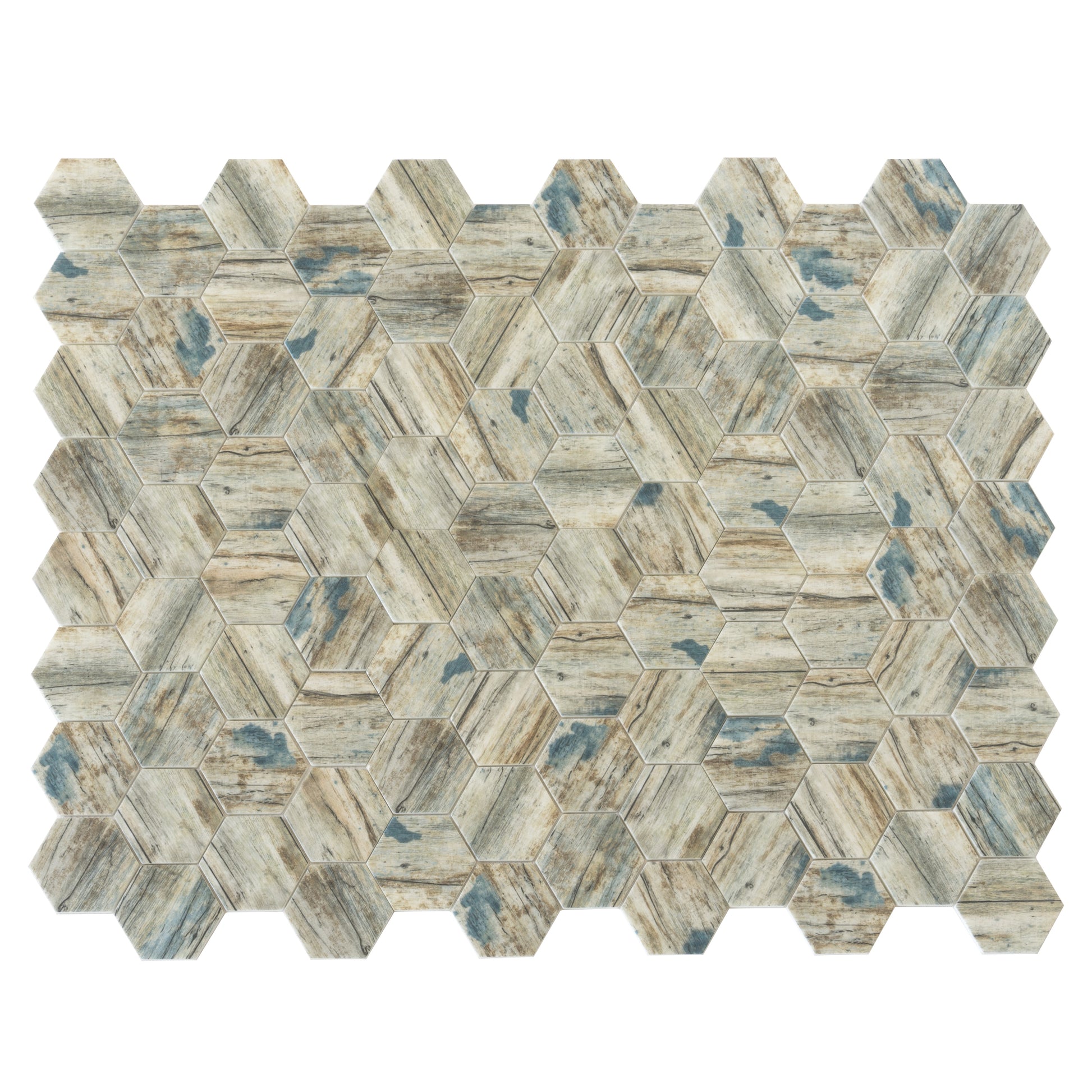 10x12 Blue and Beige Mosaic Tile