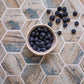 Blue Beige 10x12 Matte Hexagon Recycled Glass Mosaic Tile (10 pack, 8.29 sq ft/case) - Sample