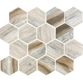 Sample - Beige 10x12 Matte Hexagon Recycled Glass Mosaic Tile (10 pack, 8.29 sq ft/case)