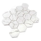 Aloha 10.2 in. x 11.7 in. Polished White with gray veins Glass, Recycled Glass Mosaic Hexagon Wall and Floor Tile (8.29 sq ft/case) - 10 Pack