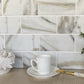10 pack Chiffon White 11.5 in. x 11.5 in. Matte Finished Subway Recycled Glass Mosaic Tile (9.18 sq ft/case) - Sample