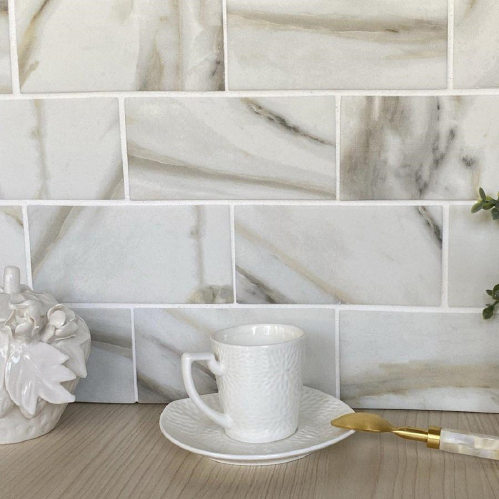 11x11 Chiffon White Subway Tile 