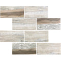 Sample - Beige 12x12 Matte Brick Recycled Glass Mosaic Tile (10 pack, 9.18 sq ft/case)