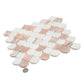 thassos norway rose 11x11 polished fan mosaic tile with white and pink hues