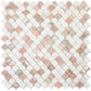 Sample - Thassos, Norway Rose 11x11 Polished Fan Mosaic Tile (4.2 sq ft/case, 5-Pack)