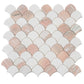 Sample - Thassos, Norway Rose 11x11 Polished Fan Mosaic Tile (4.2 sq ft/case, 5-Pack)
