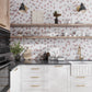 Thassos Norway Rose polished hexagon mosaic tile with white and rose marble accents