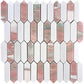 Sample - Thassos, Norway Rose 12x12 Polished Picket Mosaic Tile (5.3 sq ft/case, 5-Pack)