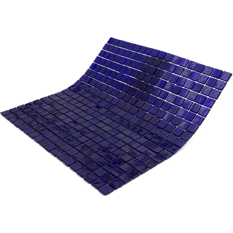 20-pack Skosh 11.6 in. x 11.6 in. Glossy Indigo Blue Glass Mosaic Wall and Floor Tile (18.69 sq ft/case) - Sample