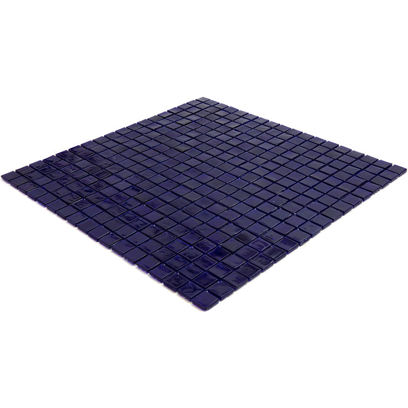 20-pack Skosh 11.6 in. x 11.6 in. Glossy Indigo Blue Glass Mosaic Wall and Floor Tile (18.69 sq ft/case) - Sample