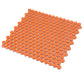 Orange 12x12 Glossy Penny Round Porcelain Mosaic Tile (10 pack, 9.87 sq ft/case) - Sample