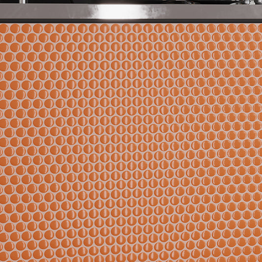 Orange 12x12 Glossy Penny Round Porcelain Mosaic Tile (10 pack, 9.87 sq ft/case)