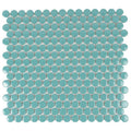 Sample - Turquoise 12x12 Glossy Penny Round Porcelain Mosaic Tile (10 pack, 9.87 sq ft/case)