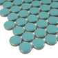 Turquoise 12x12 Glossy Penny Round Porcelain Mosaic Tile (10 pack, 9.87 sq ft/case) - Sample