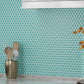 Turquoise 12x12 Glossy Penny Round Porcelain Mosaic Tile (10 pack, 9.87 sq ft/case)