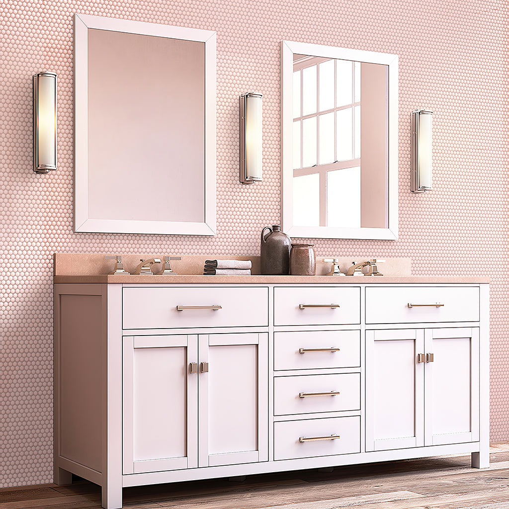 Nude Pink 12x12 Glossy Penny Round Porcelain Mosaic Tile (10 pack, 9.87 sq ft/case) - Sample