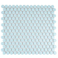 Sample - Cyan Blue 12x12 Matte Penny Round Porcelain Mosaic Tile (10 pack, 9.87 sq ft/case)