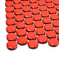 Red 12x12 Glossy Penny Round Porcelain Mosaic Tile (10 pack, 9.87 sq ft/case) - Sample