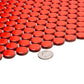 Red 12x12 Glossy Penny Round Porcelain Mosaic Tile (10 pack, 9.87 sq ft/case) - Sample
