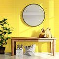 Glossy yellow porcelain penny round mosaic tile on wall surface