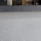 Cotton White 12x12 Glossy Penny Round Porcelain Mosaic Tile (10 pack, 9.87 sq ft/case)